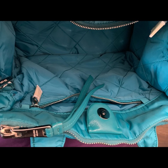 Authentic Prada Puffy Turquoise tote with crossbody strap - Picture 6 of 16